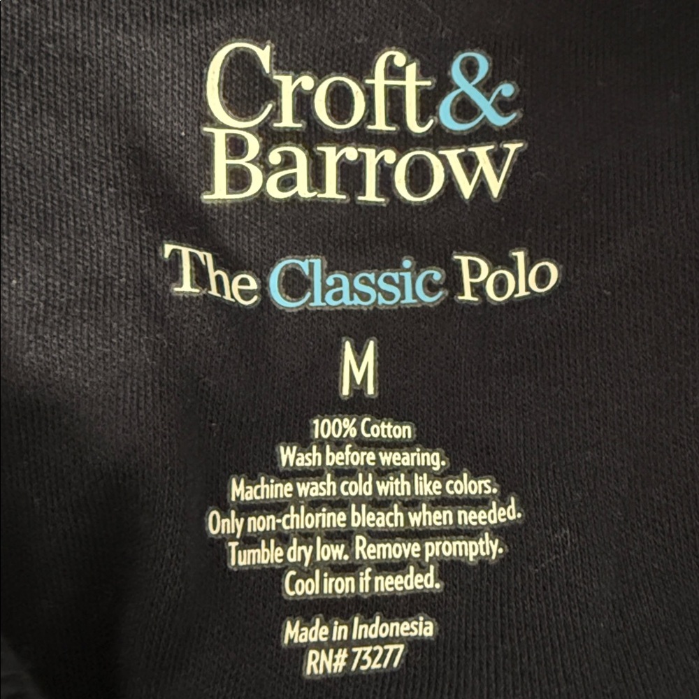 Croft & Barrow Sleeveless Polo Top Medium Navy Blue Cotton Classic - Picture 4 of 4